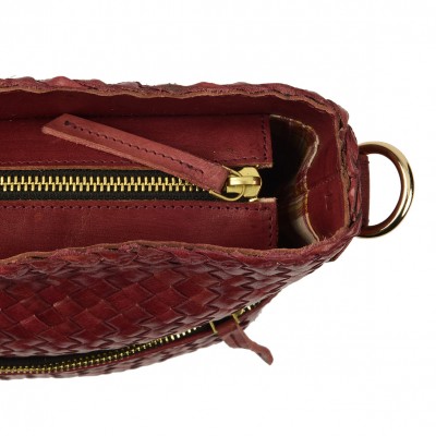 INDIA crossover/crossbody taske, kastanje læder