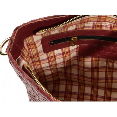 INDIA crossover/crossbody taske, kastanje læder