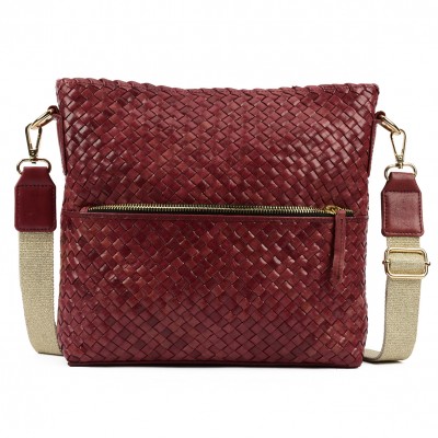 INDIA crossover/crossbody taske, kastanje læder