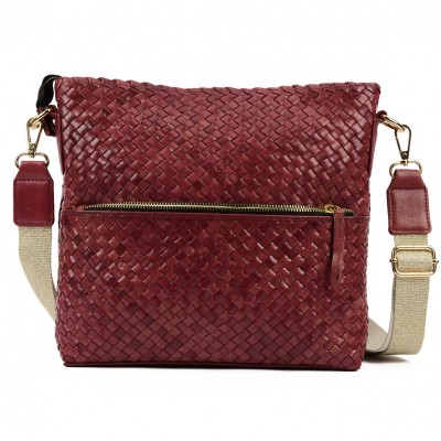INDIA crossover/crossbody taske, kastanje læder