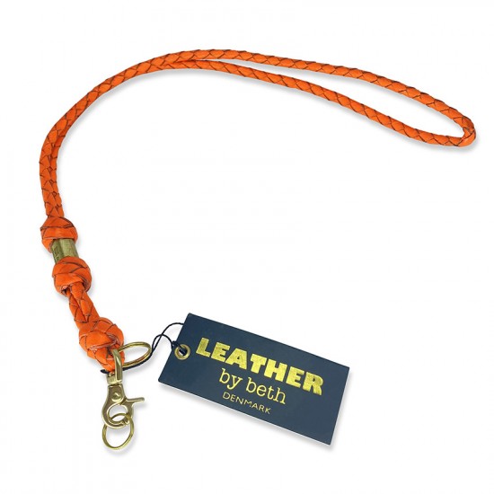 FLØJTESNOR i orange læder,...
