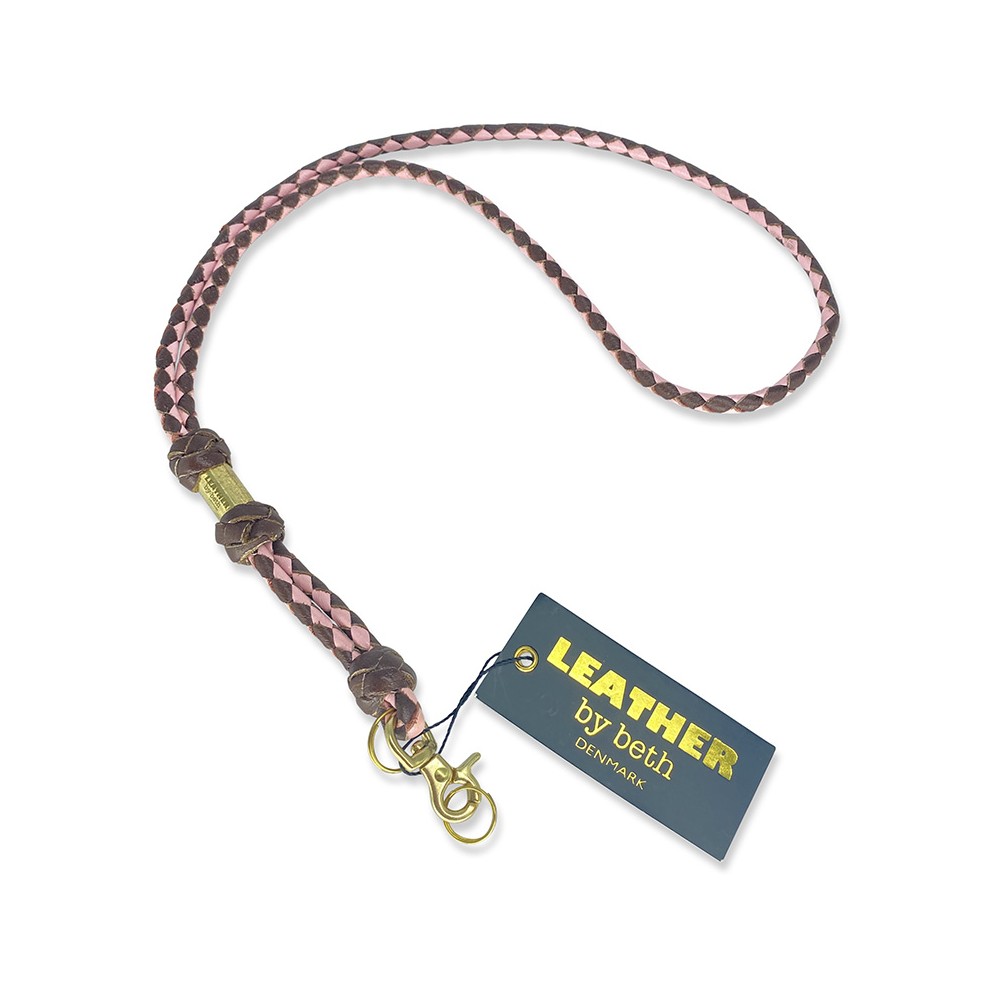 MG Lanyard, cognac/pink