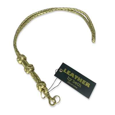 FLØJTESNOR i guld læder, dansk design