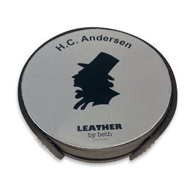 H.C. Andersen coaster, brun læder, dansk design