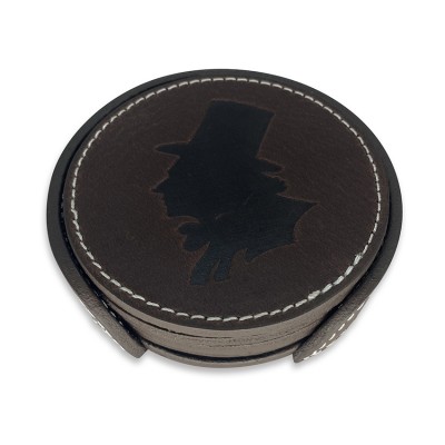 H.C. Andersen coaster, brun læder, dansk design