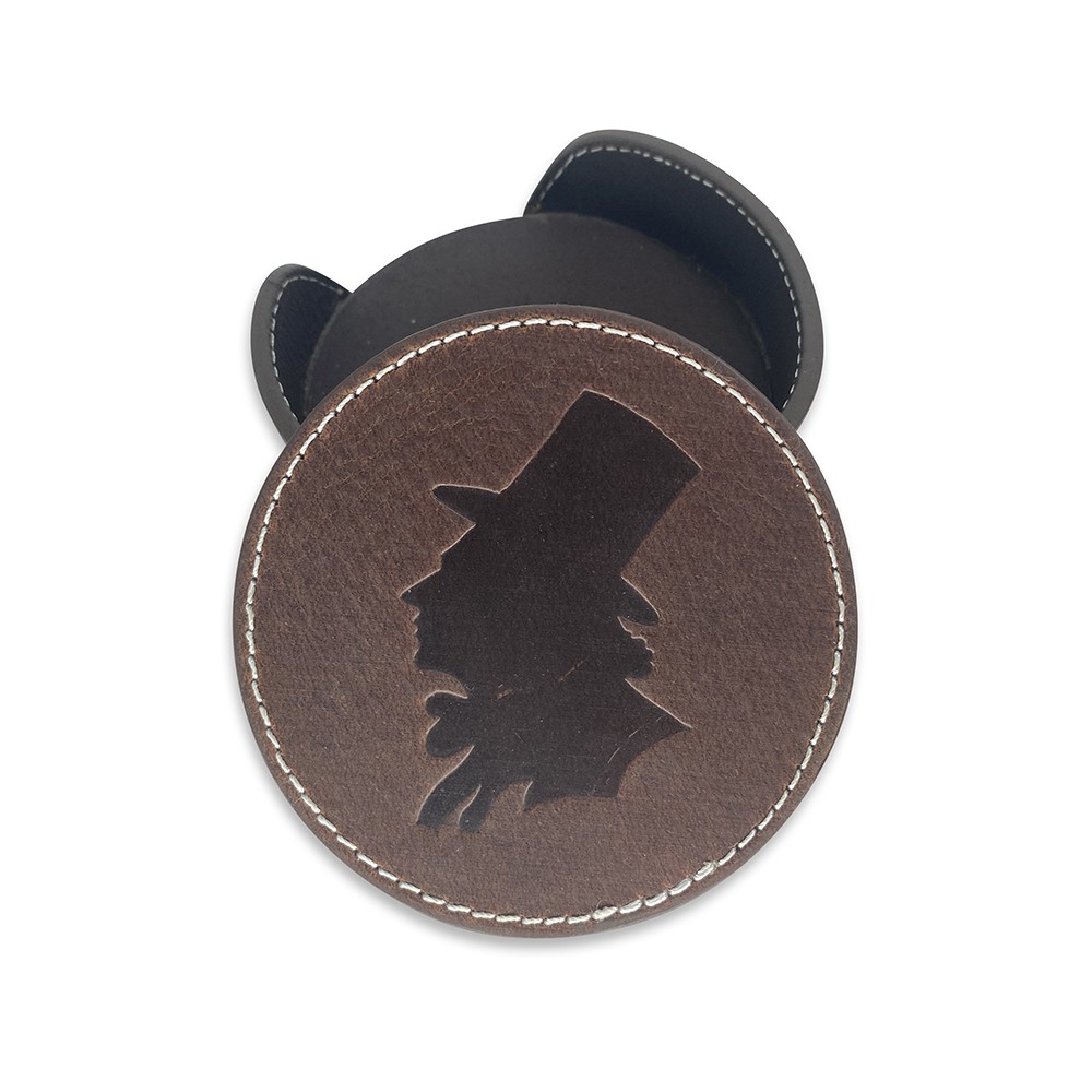 H.C. Andersen coaster, brun læder, dansk design