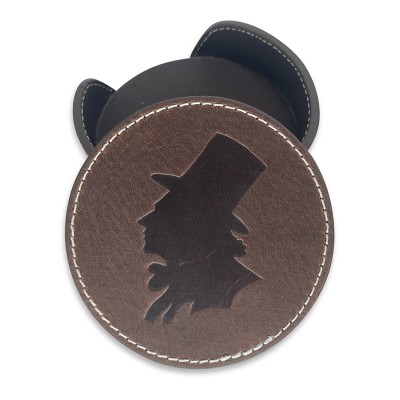 H.C. Andersen coaster, brun læder, dansk design