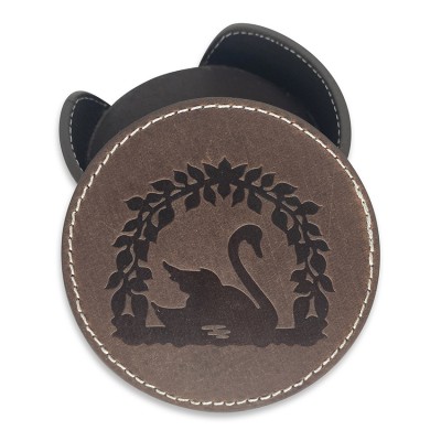 H.C. Andersen coaster, brun læder, dansk design