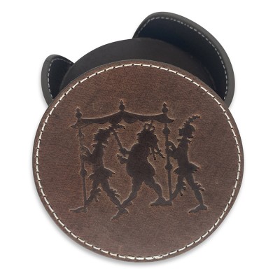 H.C. Andersen coaster, brun læder, dansk design