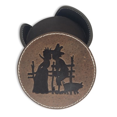 H.C. Andersen coaster, brun læder, dansk design