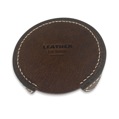 H.C. Andersen coaster, brun læder, dansk design