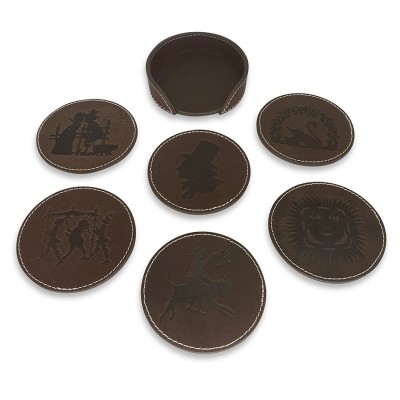 H.C. Andersen coaster, brun læder, dansk design