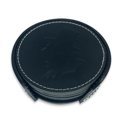 H.C. Andersen coaster, sort læder, dansk design