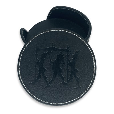 H.C. Andersen coaster, sort læder, dansk design