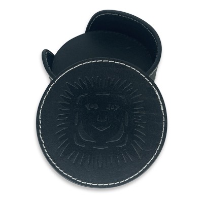 H.C. Andersen coaster, sort læder, dansk design