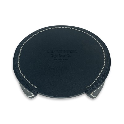 H.C. Andersen coaster, sort læder, dansk design