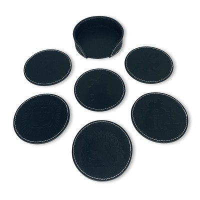 H.C. Andersen coaster, sort læder, dansk design