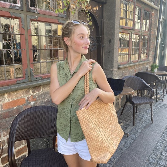 INDIA shopper, créme læder,...