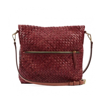 INDIA crossover/crossbody taske, kastanje læder