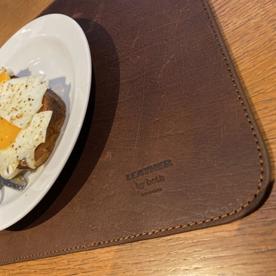 Leder-Tischunterlage in Braun, Dänisches Design