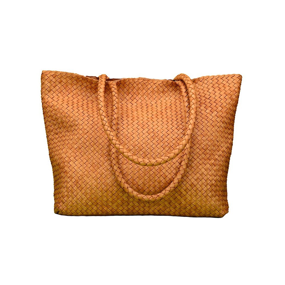 India leather shopper, cognac leather, danish design