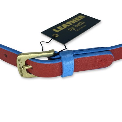 'Smile at me' belt, red/lightblue