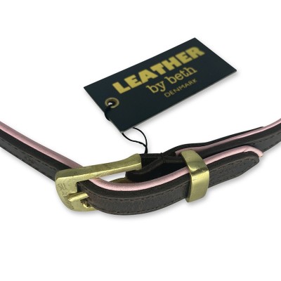 CITYWALK bælte, cognac/pink læder, dansk design