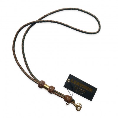 MG Lanyard, cognac/darkgreen