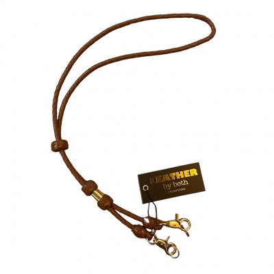 Doppelte MG Pfeifen-Leine, cognac