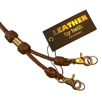 Doppelte MG Pfeifen-Leine, cognac