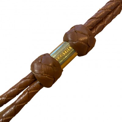 Doppelte MG Pfeifen-Leine, cognac