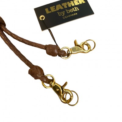 Doppelte MG Pfeifen-Leine, cognac