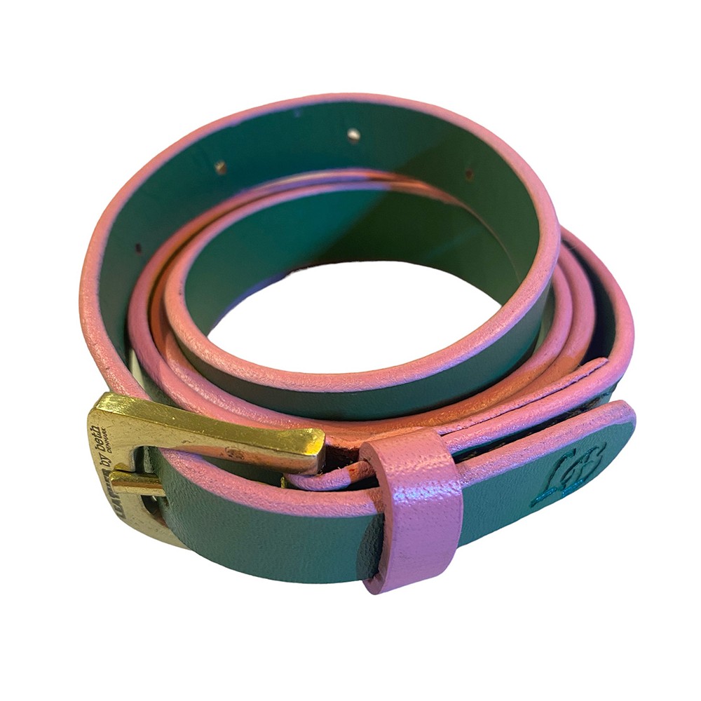 'Smile at me' Gürtel, Grün/Rosa