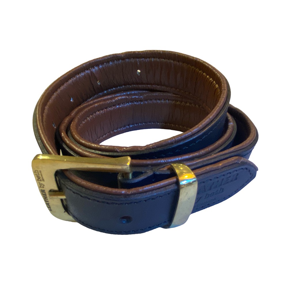 CITYWALK bælte, sort/cognac læder, dansk design