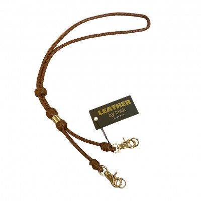 Doppelte MG Pfeifen-Leine, cognac