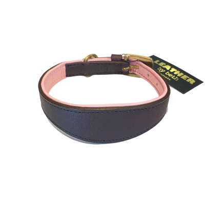 Windhund Hundehalsband Braun/Rosa, dänisches Design