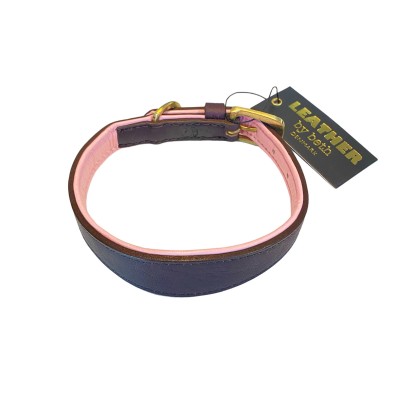 Windhund Hundehalsband Braun/Rosa, dänisches Design