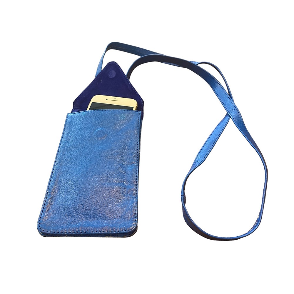 CITYWALK mobiltaske, blå læder, dansk design