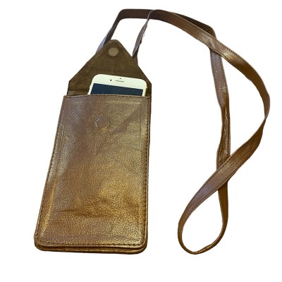 Citywalk mobile bag, dark brown leather, danish design