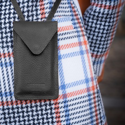 Citywalk Mobil-Tasche, Schwarzes Leder, dänisches Design