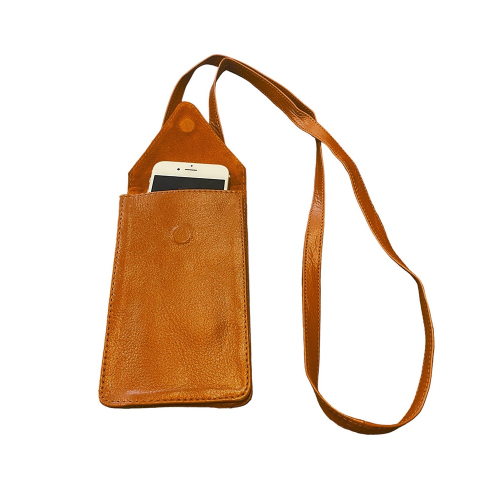 CITYWALK mobiltaske, orange læder, dansk design