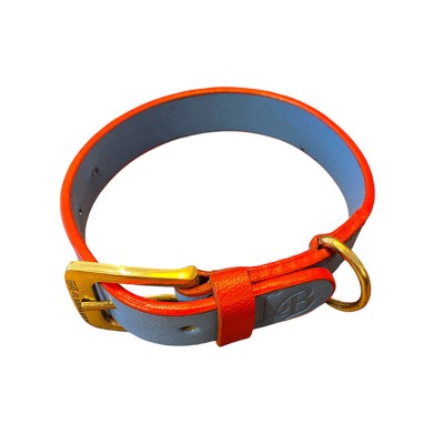 'SMILE AT ME' Hundehalsband Hellblau/Rot, dänisches Design