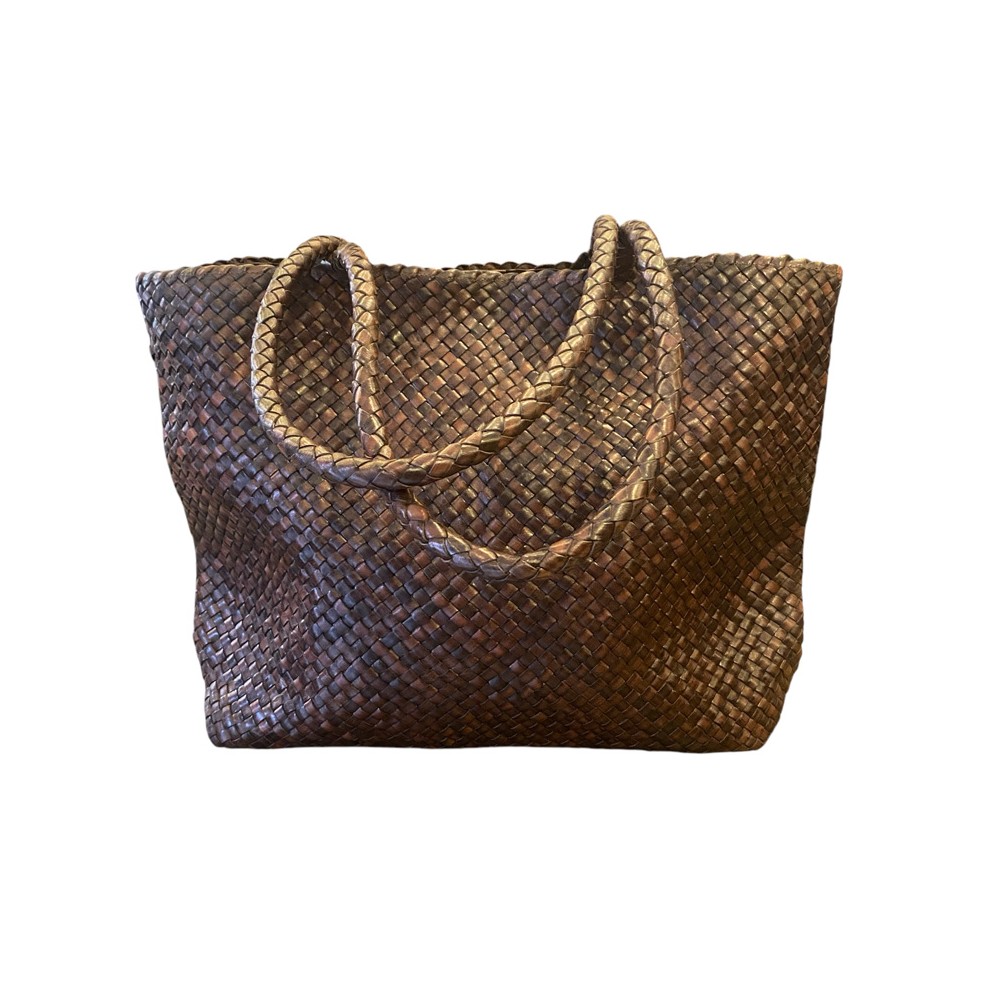 India Leder-Shopper, Haselnuss Leder, dänisches Design
