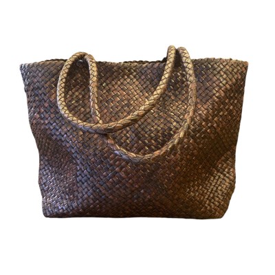 India Leder-Shopper, Haselnuss Leder, dänisches Design