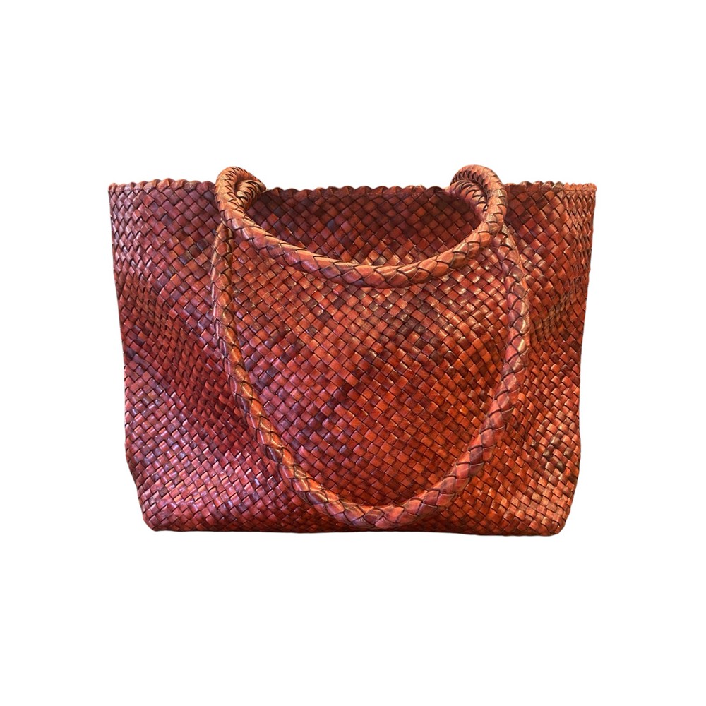 INDIA shopper, kastanje læder, dansk design