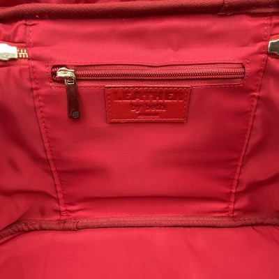 Hilton Toilettentasche, rotes Cashmere Grain Leder