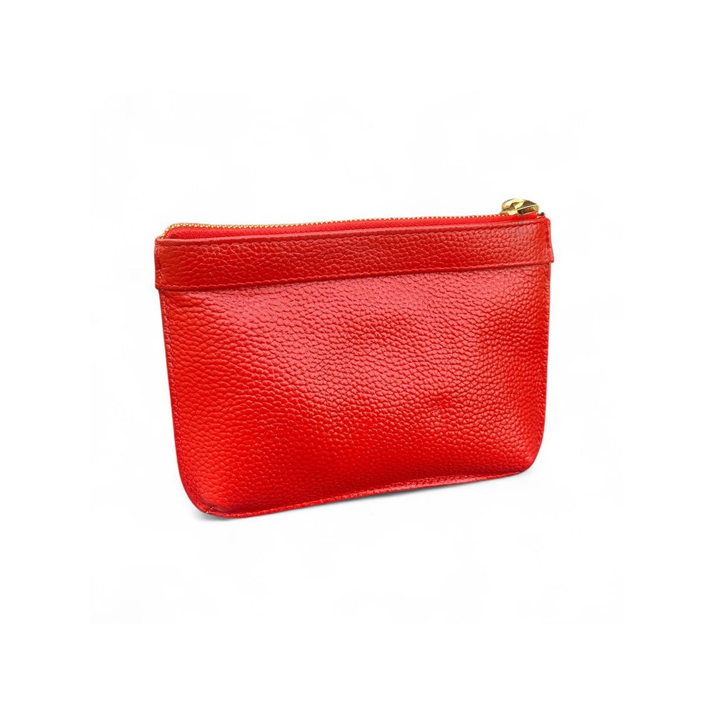 Hilton Clutch, rotes Cashmere Grain Leder