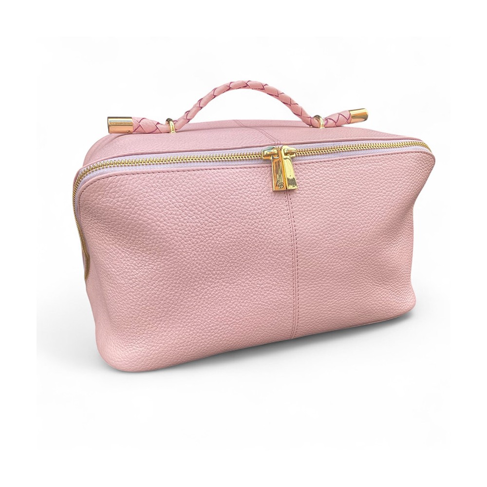 Hilton Toilettaske, pink Cashmere Grain leather