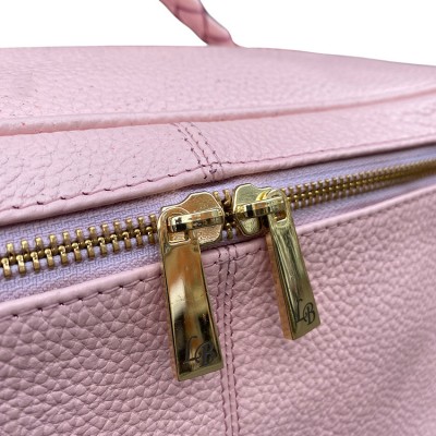 Hilton Toilettaske, pink Cashmere Grain leather