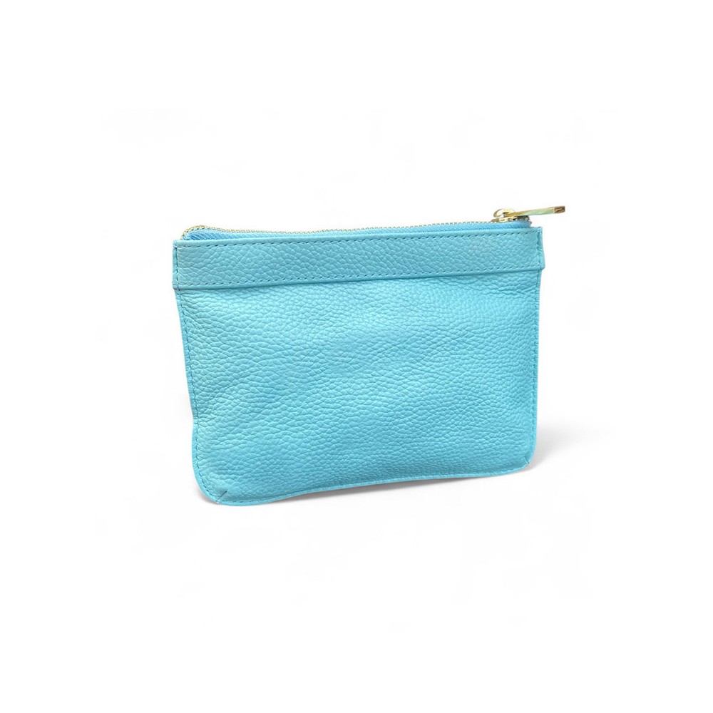 Hilton Clutch, türkis Cashmere Grain Leder